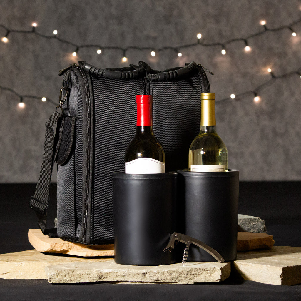 Caddyo Elegant Cloth Wine Tote & Iceless Wine Chiller Set 